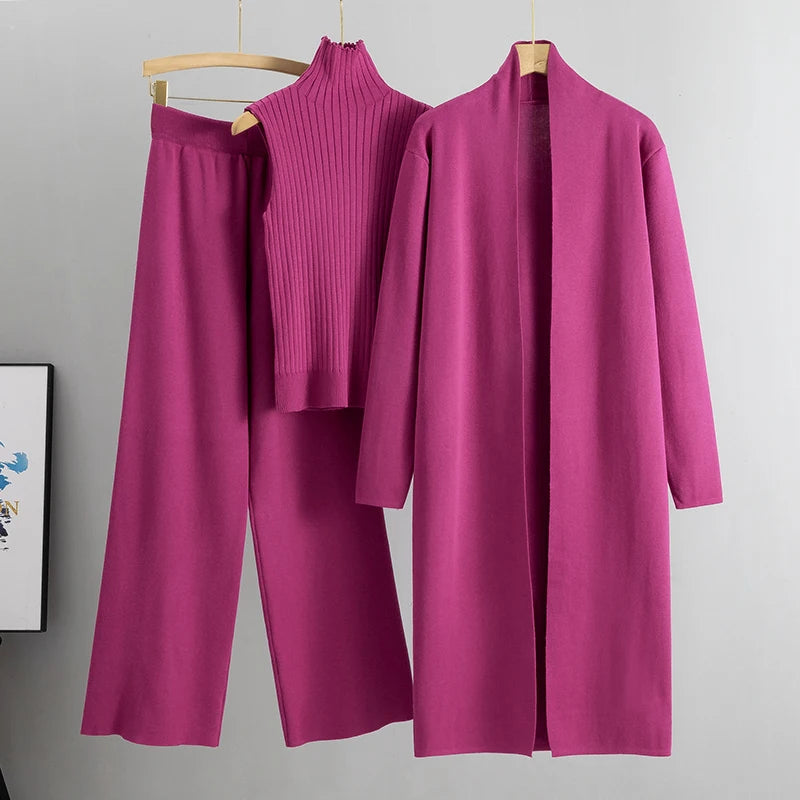 Amélie | Ensemble Tricot Femme 3 Pièces Élégance et Confort Rousane