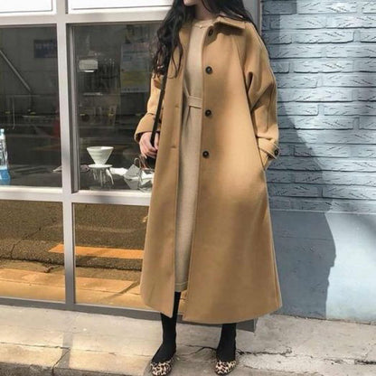 Sophie | Manteau Long en Laine Coupe Ample pour une Élégance Automnale Féminine Rousane