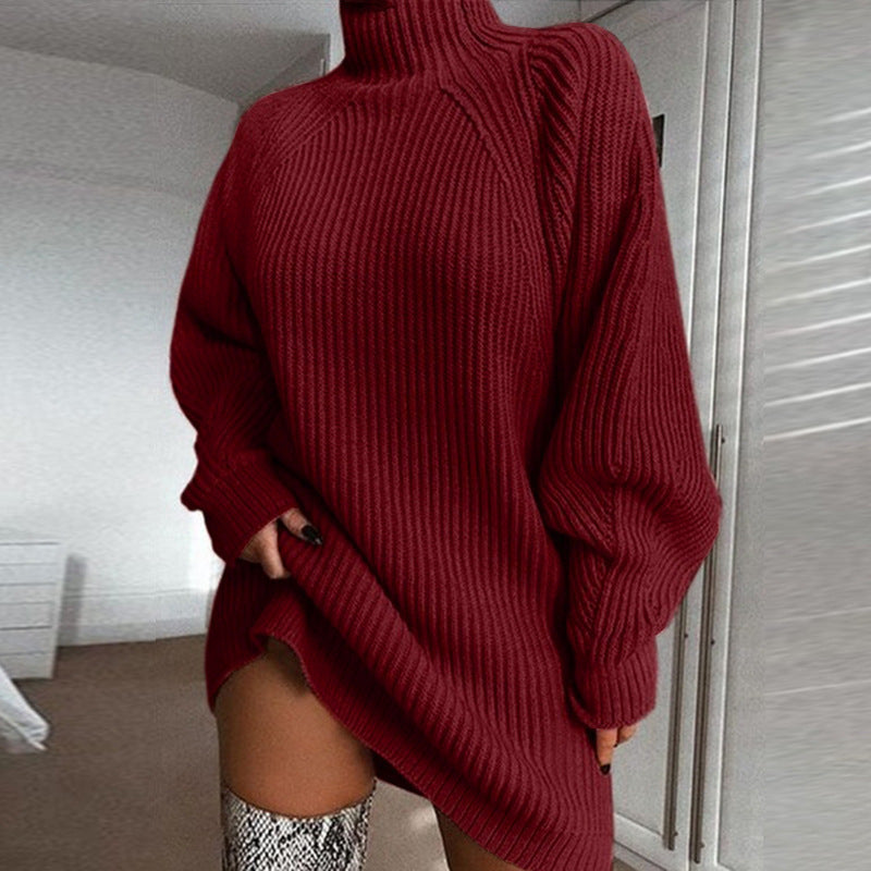 Élise | Robe-Pull Longue Col Roulé pour un Hiver Confortable et Stylé Rousane