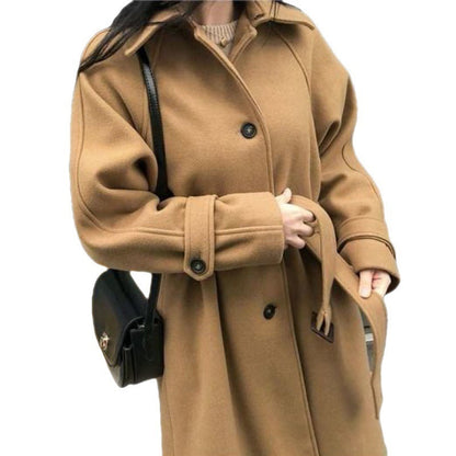 Sophie | Manteau Long en Laine Coupe Ample pour une Élégance Automnale Féminine Rousane